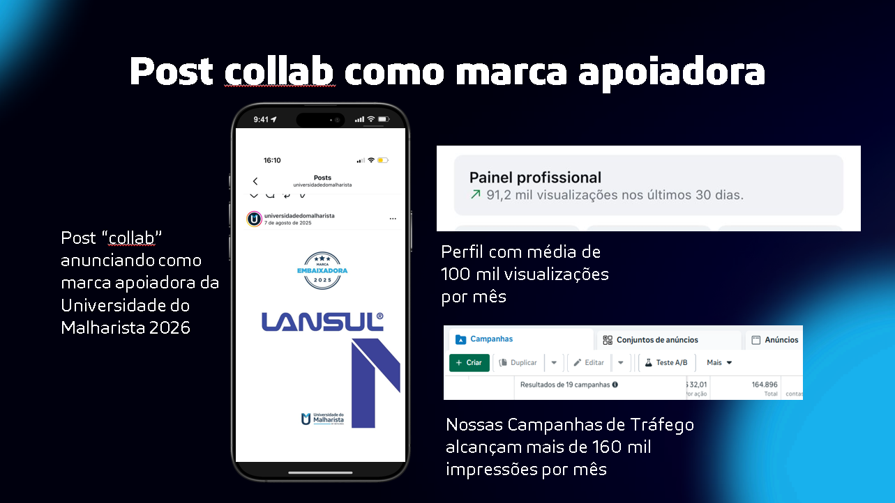 Post collab como marca apoiadora